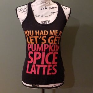 Pumpkin spice latte tank racer back fall sz smal